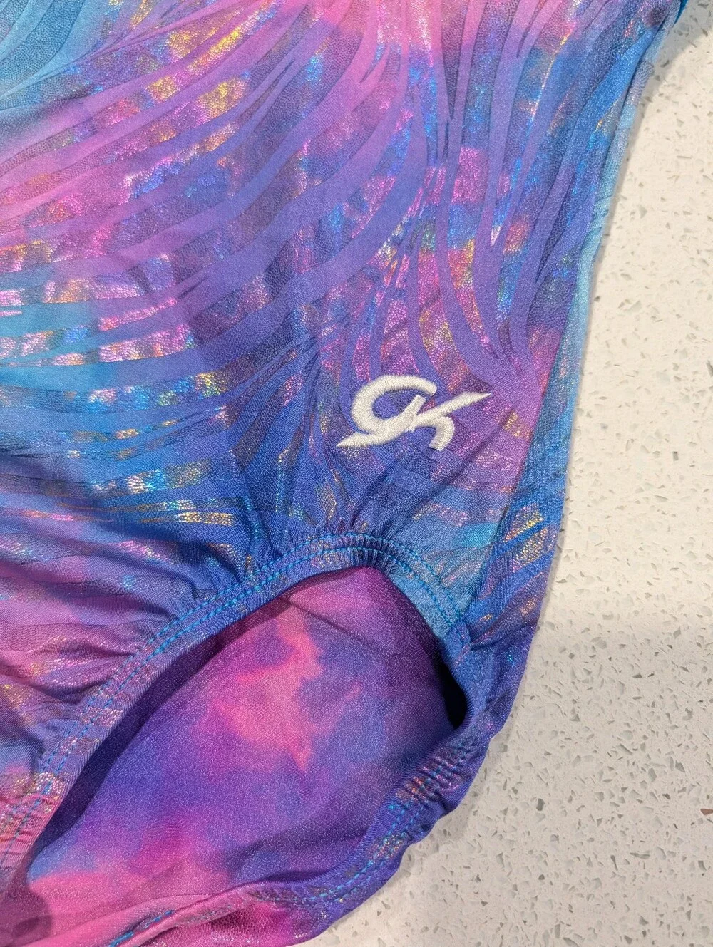 UNICORN GK Elite Gymnastics Dance Leotard Child Large Blue Purple Pink RAZORBACK
